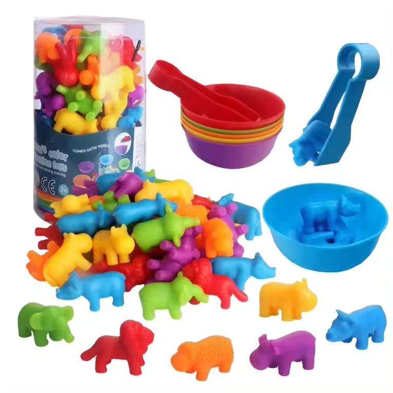 Counting Animals Matching Game with Sorting Cups Counting Toys, Preschool Color Learning Toys ,Educational Toy