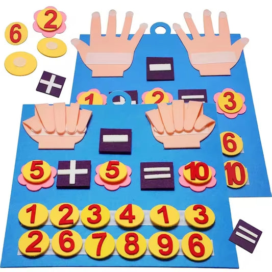 DIY finger numbers counting baby learning montessori math felt educational toys for kids