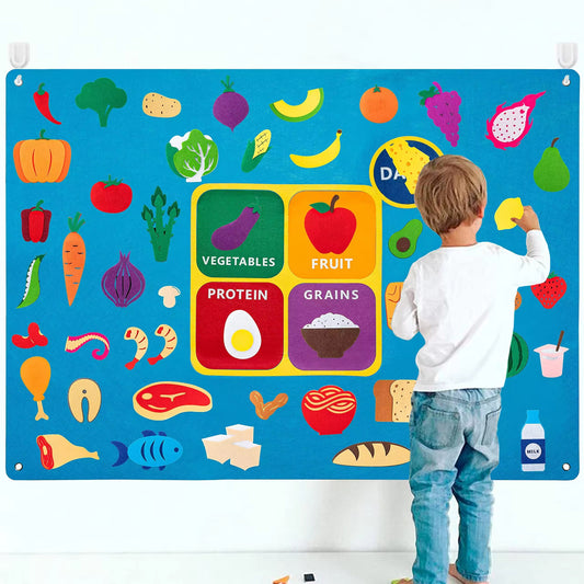 Felt Board Stories Set Preschool Vegetables Fruit Protein Grains Food Diary Classroom Theme Learning Play Kit Felt Story Board