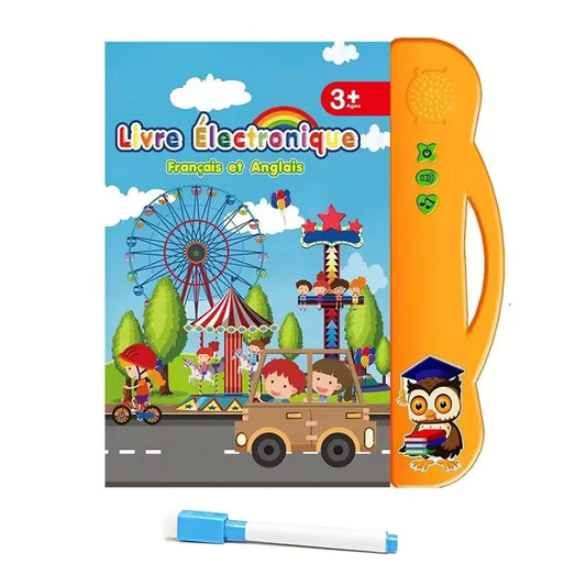 Kids Early educational Learning Toys Touch Sound Book Reading Bilingual French English E Book With Paintbrush