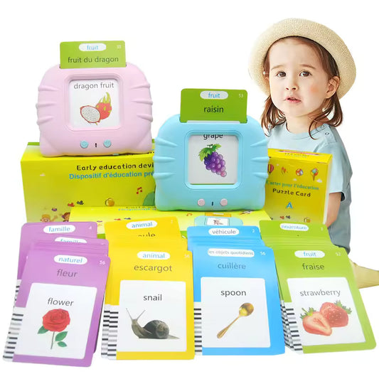 Audible 2 In 1 Cognitive Cards Early Education Toys Learning Machine Portable Preschool Talking Flash Cards