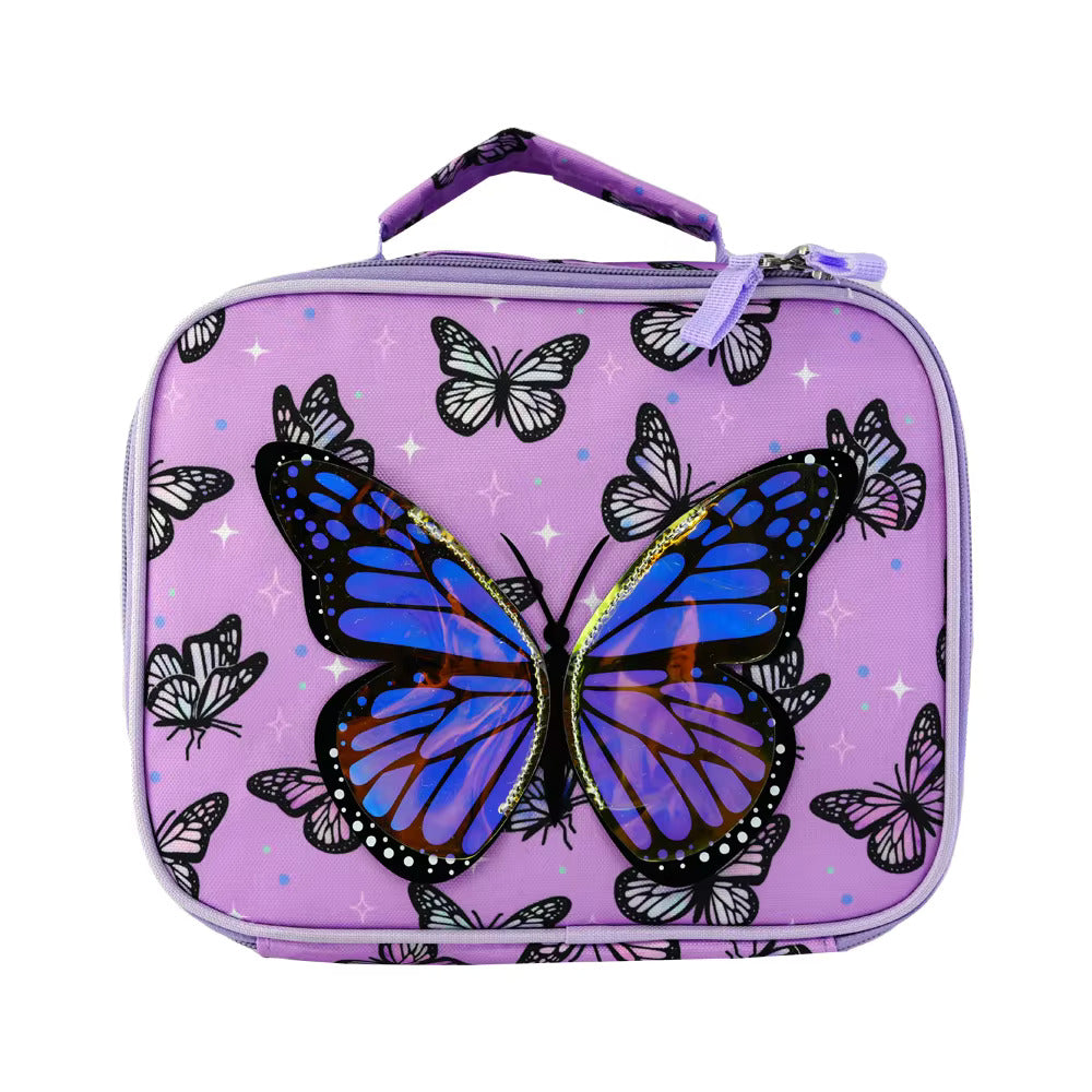 Butterfly Series Backpack Lunch Bag Pencil Case Set Fashion Fantasy Large Capacity Printing Cold Insulation Kids School Bag