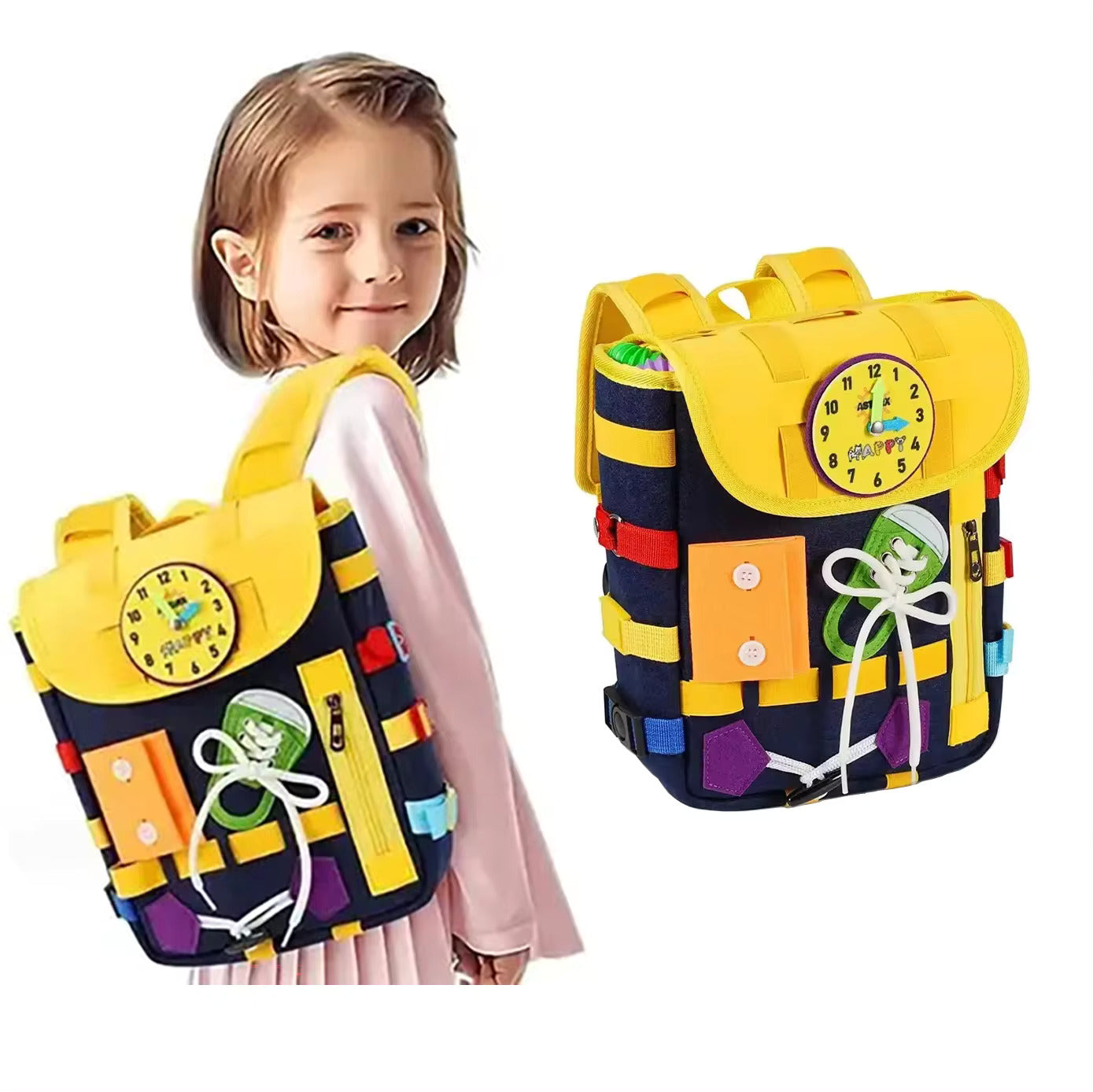 New Design Montessori Busy Board Bag for Boys & Girls Gifts Sensory Toys for Toddlers 1-3 Autism Educational Toy Backpack